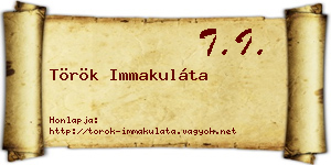 Török Immakuláta névjegykártya